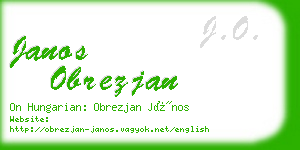 janos obrezjan business card